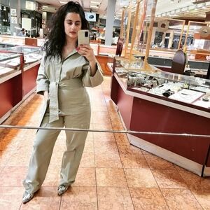 Zara Utility Pale Green Jumpsuit